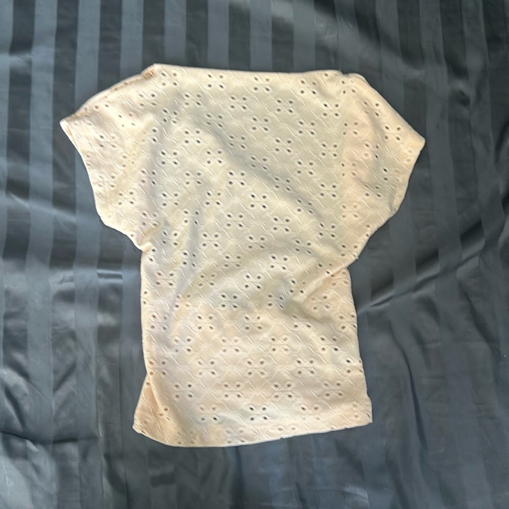 Backless yellow eyelet top